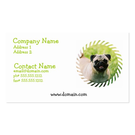 Pug Puppy Business Card (front side)