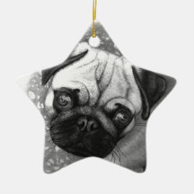 Pug Puppy Dog Art Ornament