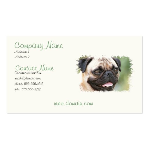 Pug Puppy Dog Business Card (front side)