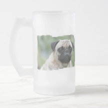 Pug Puppy Dog Frosted Beer Mug