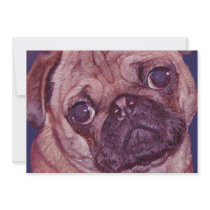 Pug Puppy Face greeting card Announcements