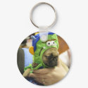 Pug Puppy Frankenpug 2 keychains