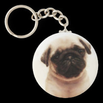 Pug puppy keychain keychains