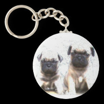 Pug puppy keychain keychains