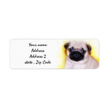 Pug Puppy Return Address Label
