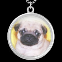Pug Puppy silver necklace necklaces