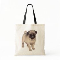 Pug Puppy Tote Bag by twopurringcats Pug Puppy Tote Bag