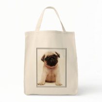 Pug puppy tote bag