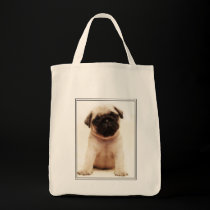 Pug puppy tote bag