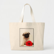 Pug puppy tote bag