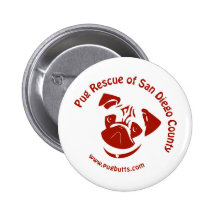 Pug Rescue of San Diego Co. Logo - Red Button