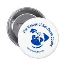 Pug Rescue San Diego County Logo - Blue Pin