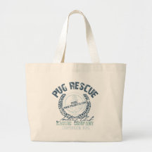 Pug Rescue Yacht Club Grunge Distressed Vintage Canvas Bags