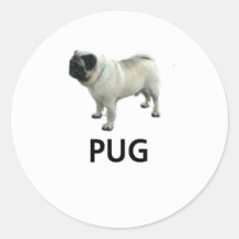 Pug Round Stickers