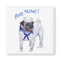 Pug Sailor Magnet