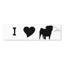 Pug Silhouette bumper stickers by flowingcreek Pug Silhouette bumper stickers
