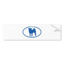Pug Silhouette Bumper Sticker bumper stickers by dogsilhouettes Pug Silhouette Bumper Sticker bumper stickers