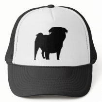 Pug Silhouette Mesh Hats
