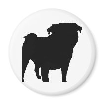 Pug Silhouette magnets by flowingcreek Pug Silhouette magnets