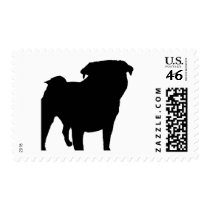 Pug Silhouette Postage Stamps