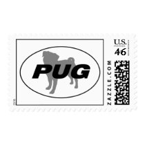 Pug Silhouette Postage postage
