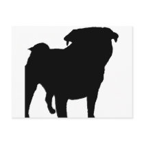 Pug Silhouette postcards by flowingcreek Pug Silhouette postcards