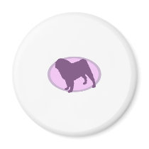 Pug Silhouette Purple magnets by powertothepug Pug Silhouette Purple magnets