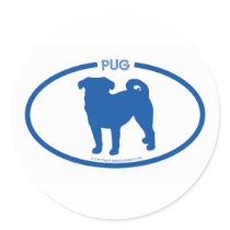 Pug Silhouette Sticker