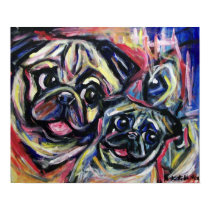 Pug smile abstract print by zadajeanne Pug smile abstract print