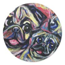 Pug smile Abstract stickers