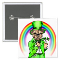 Pug St Patrick's Day Button buttons