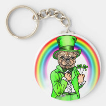 Pug St Patrick's Day keychains