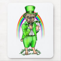 Pug St Patrick's Day mousepads
