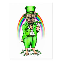 Pug St Patrick's Day postcards