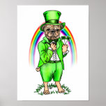Pug St Patrick's Day Poster