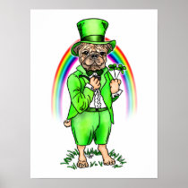 Pug St Patrick's Day Poster posters