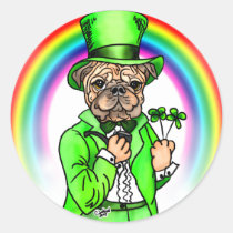 Pug St Patrick's Day stickers