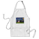 Pug Trio (1F,2B) - Starry Night aprons