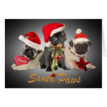 Pug Trio Santa's card