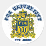 Pug University Blue and Gold Sticker
