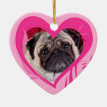 Pug Valentine's Heart Ornament