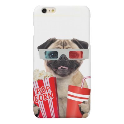Pug watching a movie matte iPhone 6 plus case