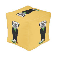 Pug Wearing a Suit Nope Cube Pouf