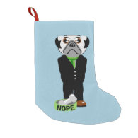 Pug Wearing a Suit Nope Small Christmas Stocking