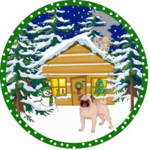 pug winter photo sculptures