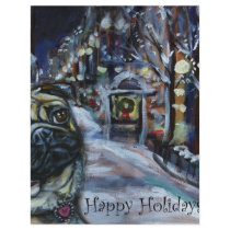 Pug winter scene custom flyer