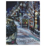 Pug winter scene flyers