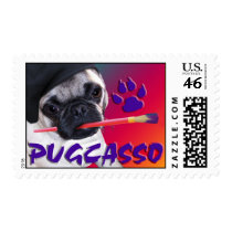 Pugcasso Postage Stamps