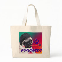Pugcasso Tote bags