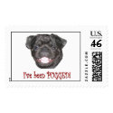 Pugged (Black) postage by Urusula Pugged (Black) postage